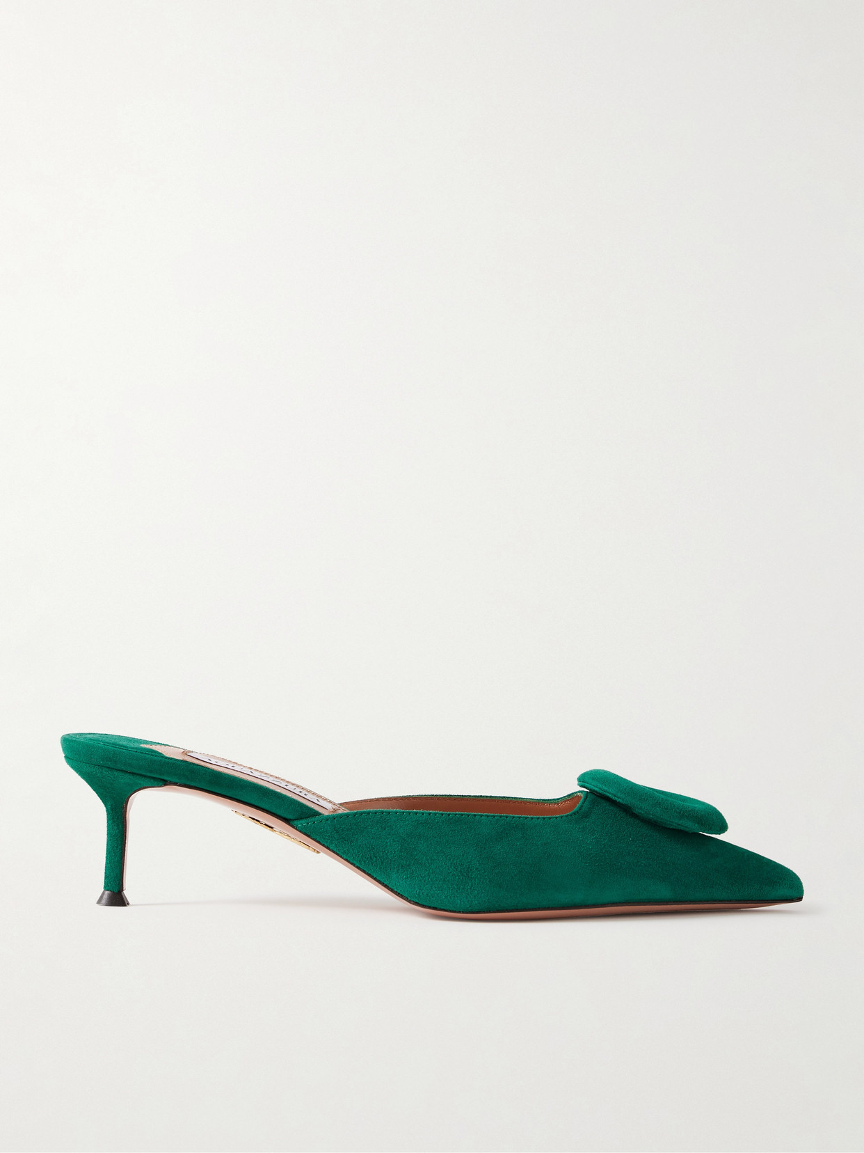 Aquazzura The Hoop 50 Suede Mules