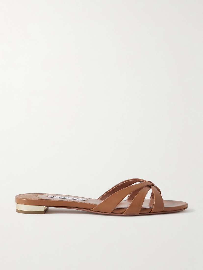 Aquazzura Tati Leather Slides