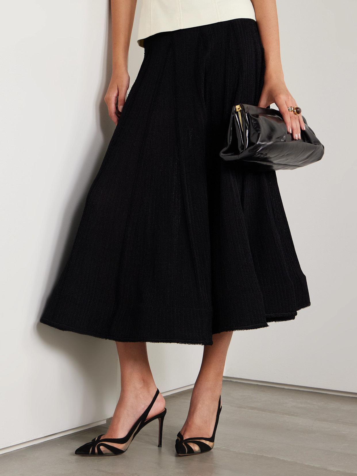 Aquazzura Lune 85 Mesh-trimmed Suede Slingback Pumps