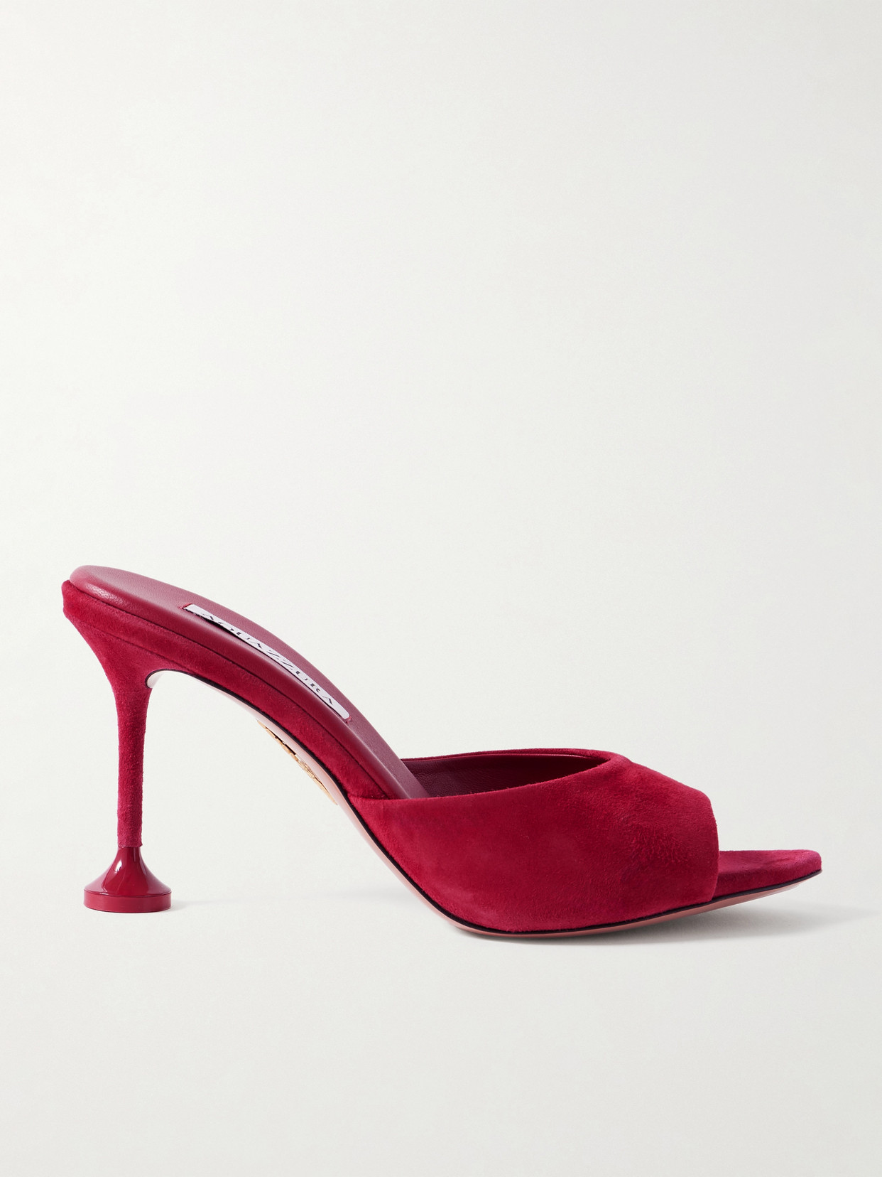 Aquazzura Bisous 85 Suede Mules In Pink
