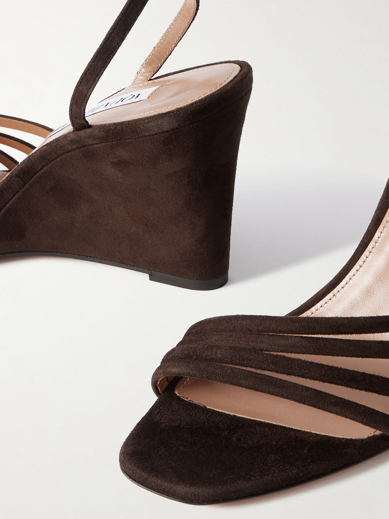 Aquazzura Latour 85 Suede Wedge Sandals