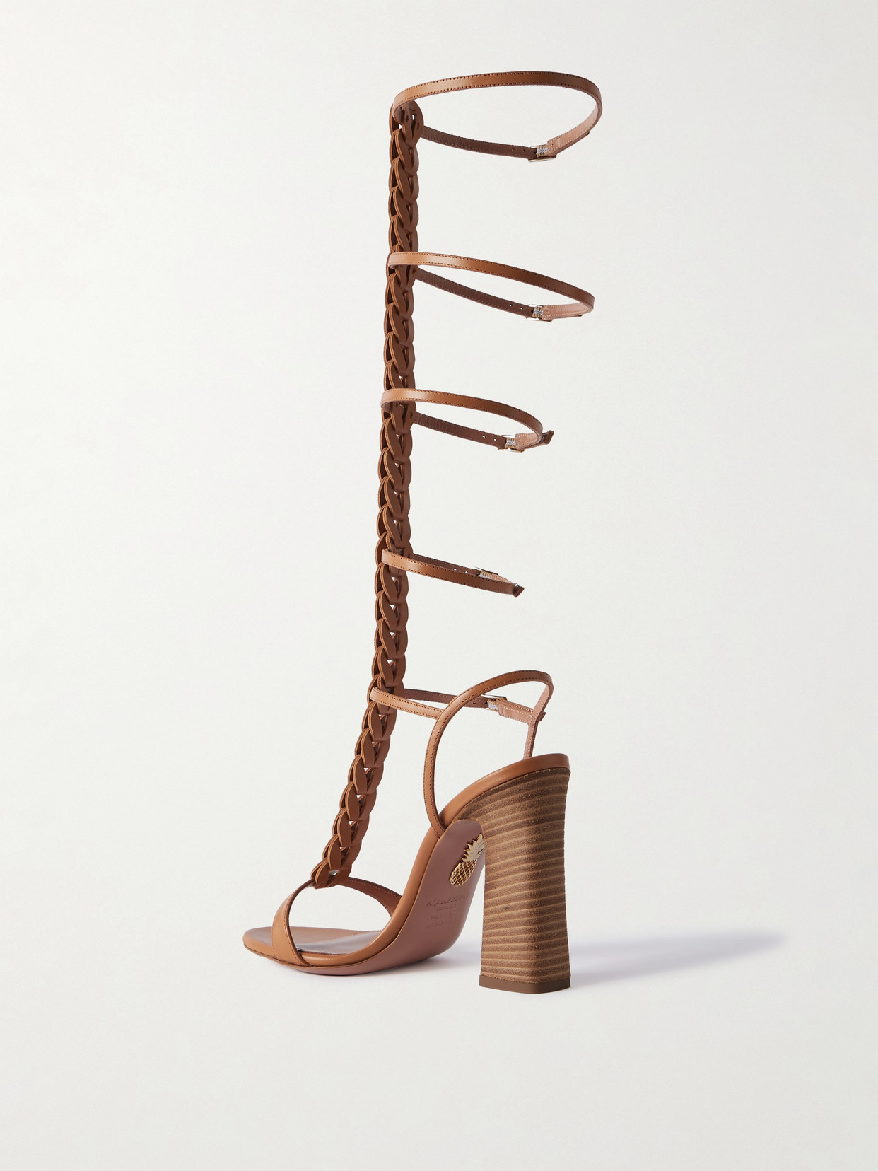 Aquazzura Destiny Gladiator 105 Braided Leather Sandals