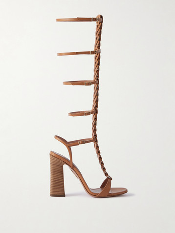 AQUAZZURA Destiny Gladiator 105 braided leather sandals