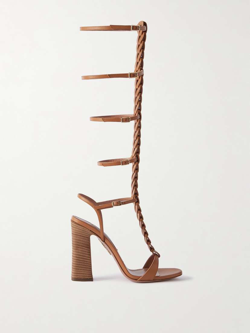 Aquazzura Destiny Gladiator 105 Braided Leather Sandals
