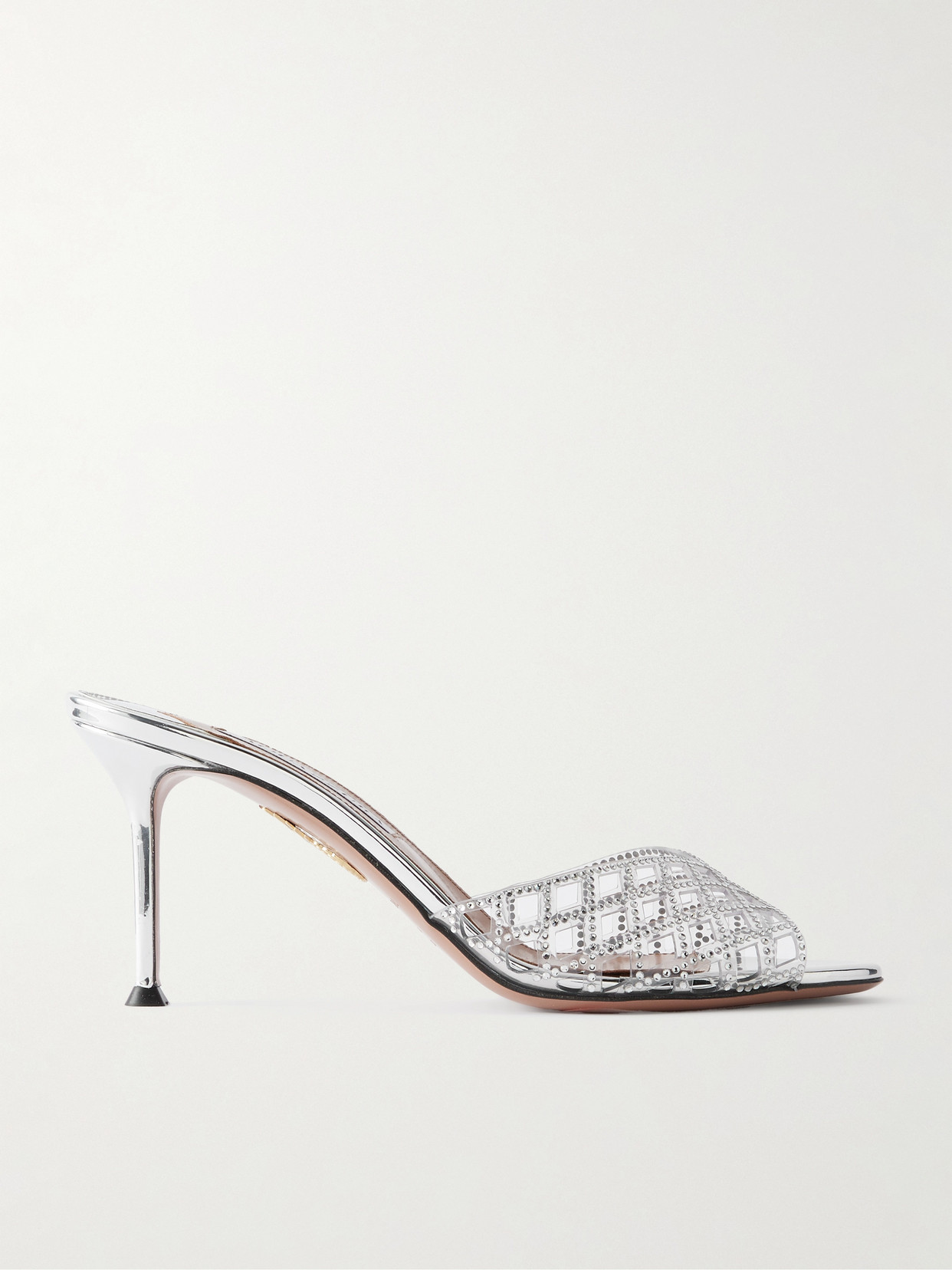 Aquazzura Lumiere Crystal-embellished Cutout Pvc Mules