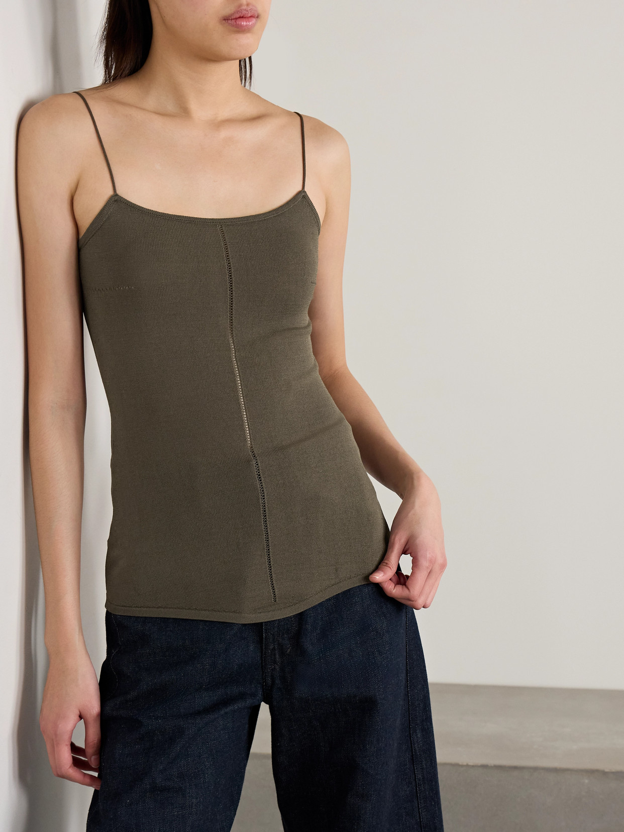 Lemaire Knitted Tank In Green