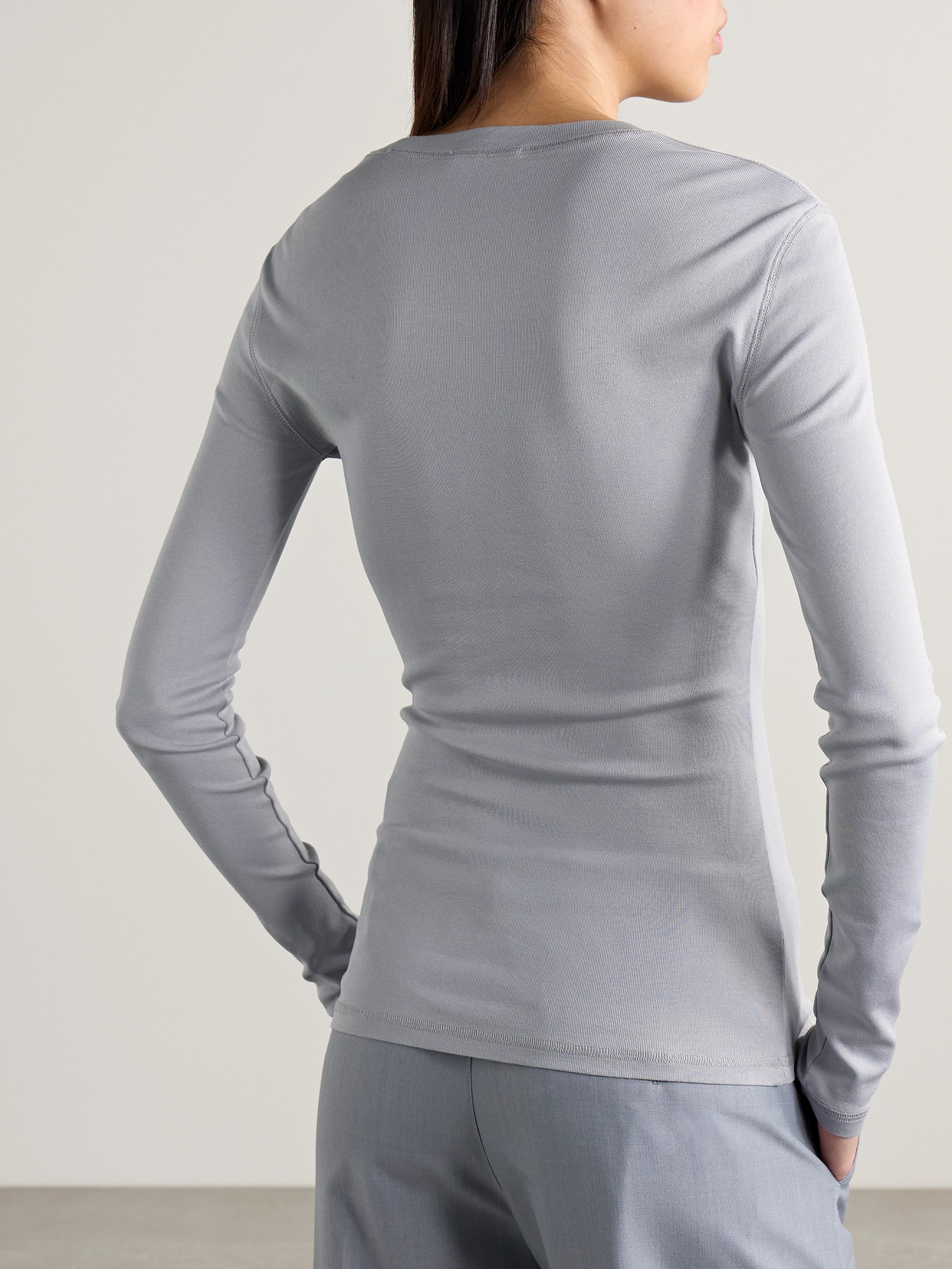 Lemaire Cotton-jersey T-shirt In Gray