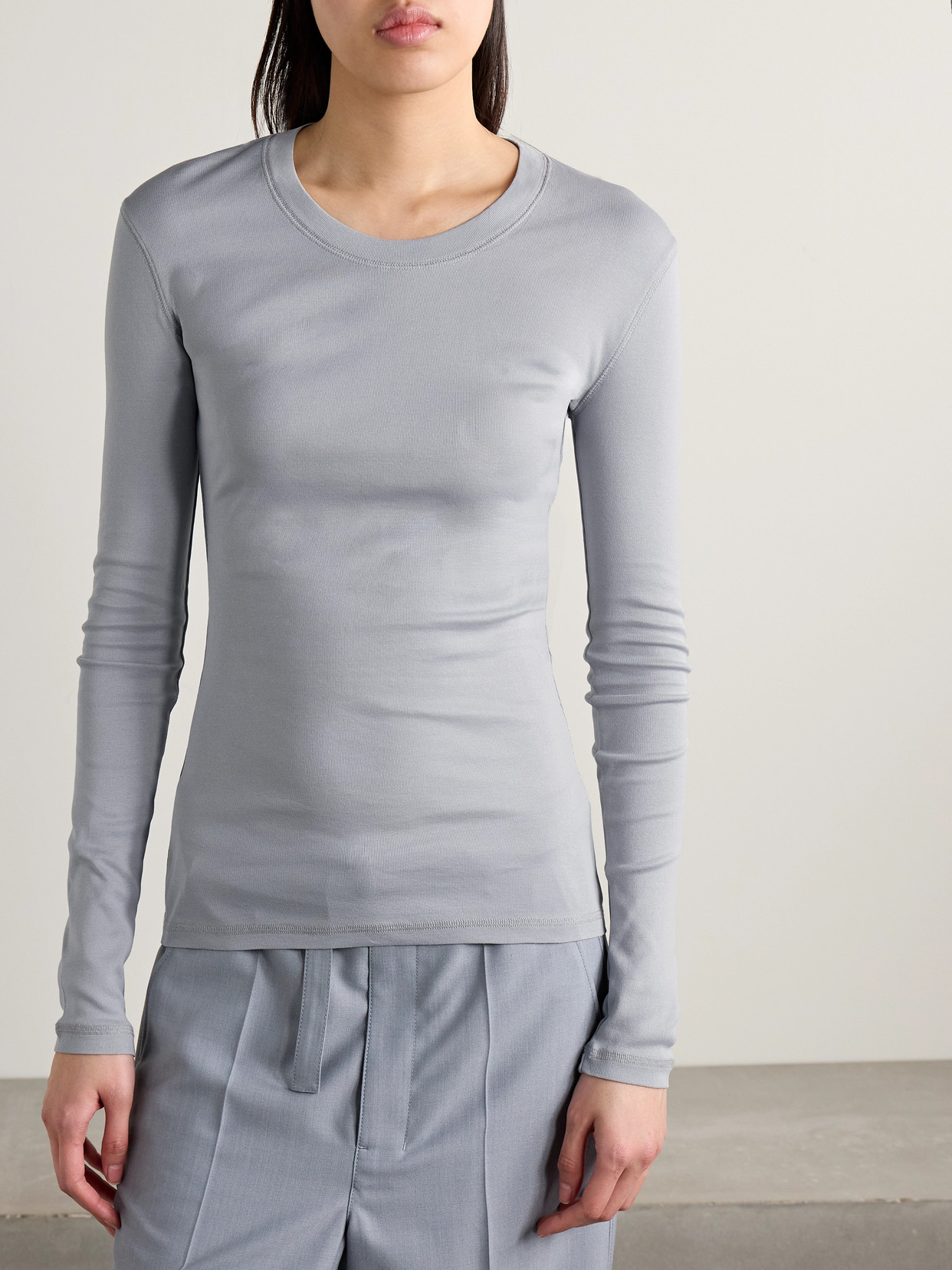Lemaire Cotton-jersey T-shirt In Gray