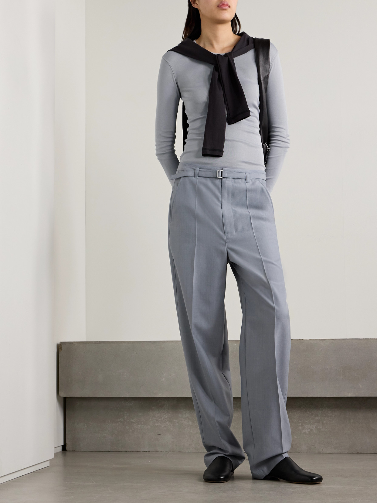 Lemaire Cotton-jersey T-shirt In Gray