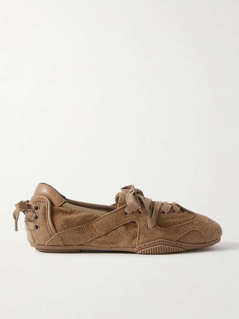 Acne Studios Leather-trimmed Paneled Suede Sneakers
