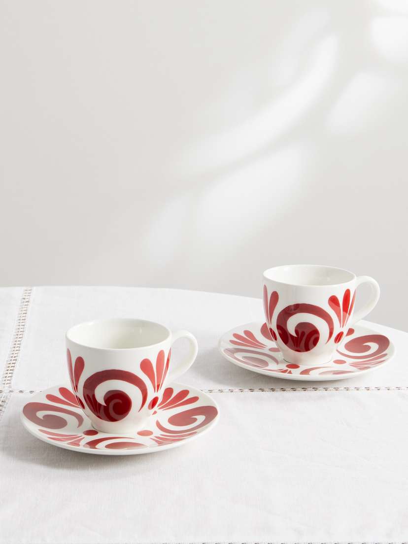Themis Z Kallos Set Of Two Porcelain Cups And Saucers
