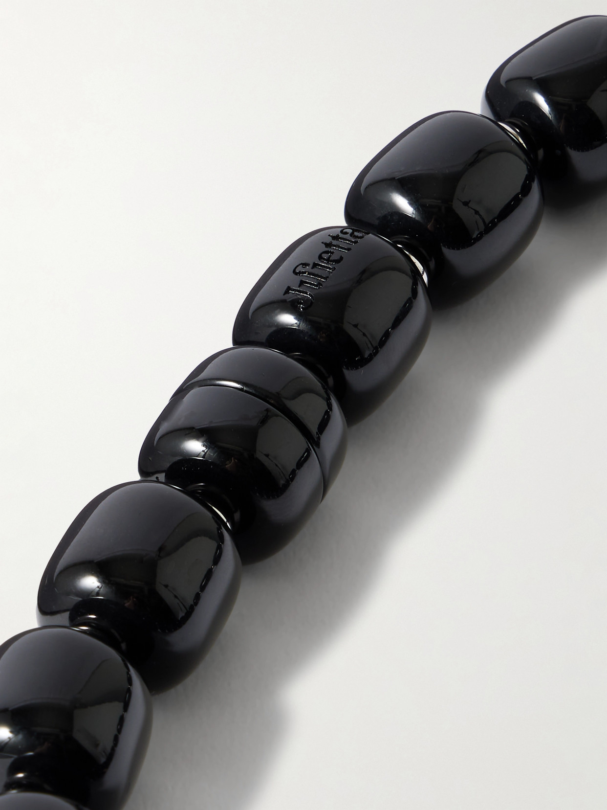 Shop Julietta Amore Silver-tone Resin Necklace In Black