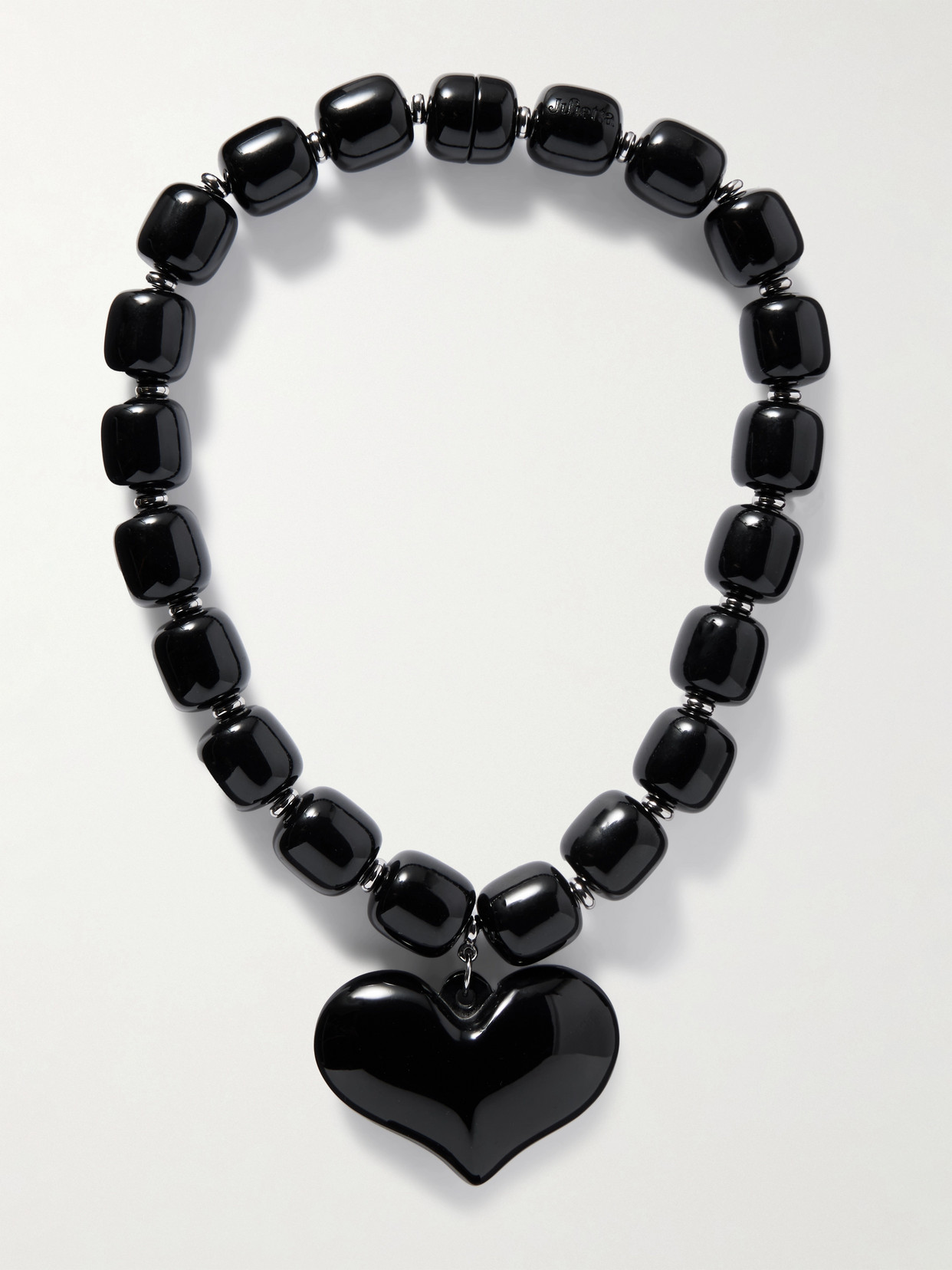 Julietta Amore Silver-tone Resin Necklace In Black