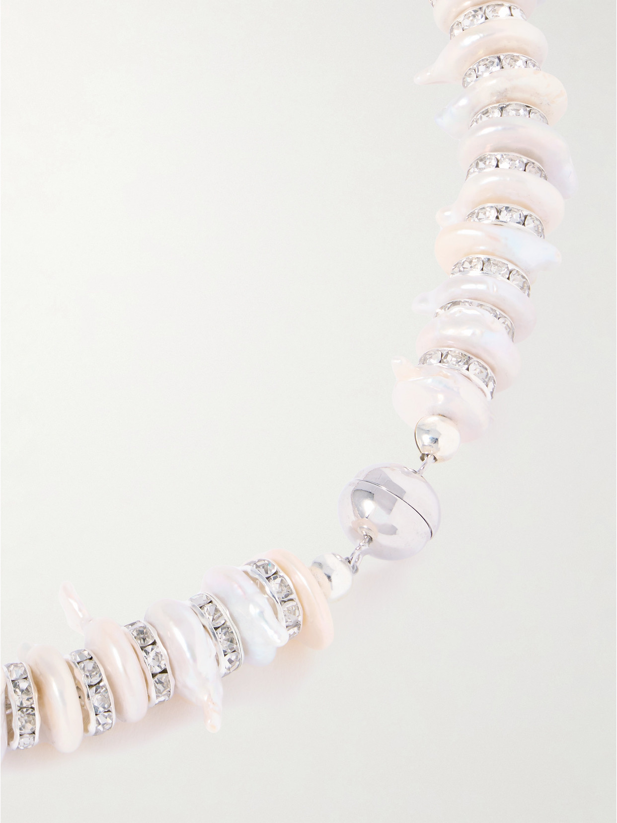 Julietta Cleo Silver-tone, Pearl And Crystal Choker