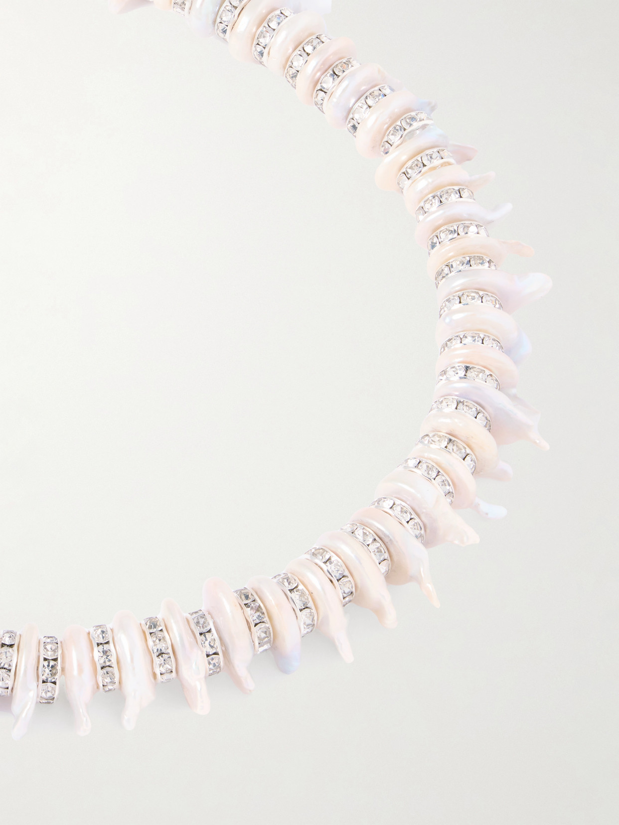 Julietta Cleo Silver-tone, Pearl And Crystal Choker