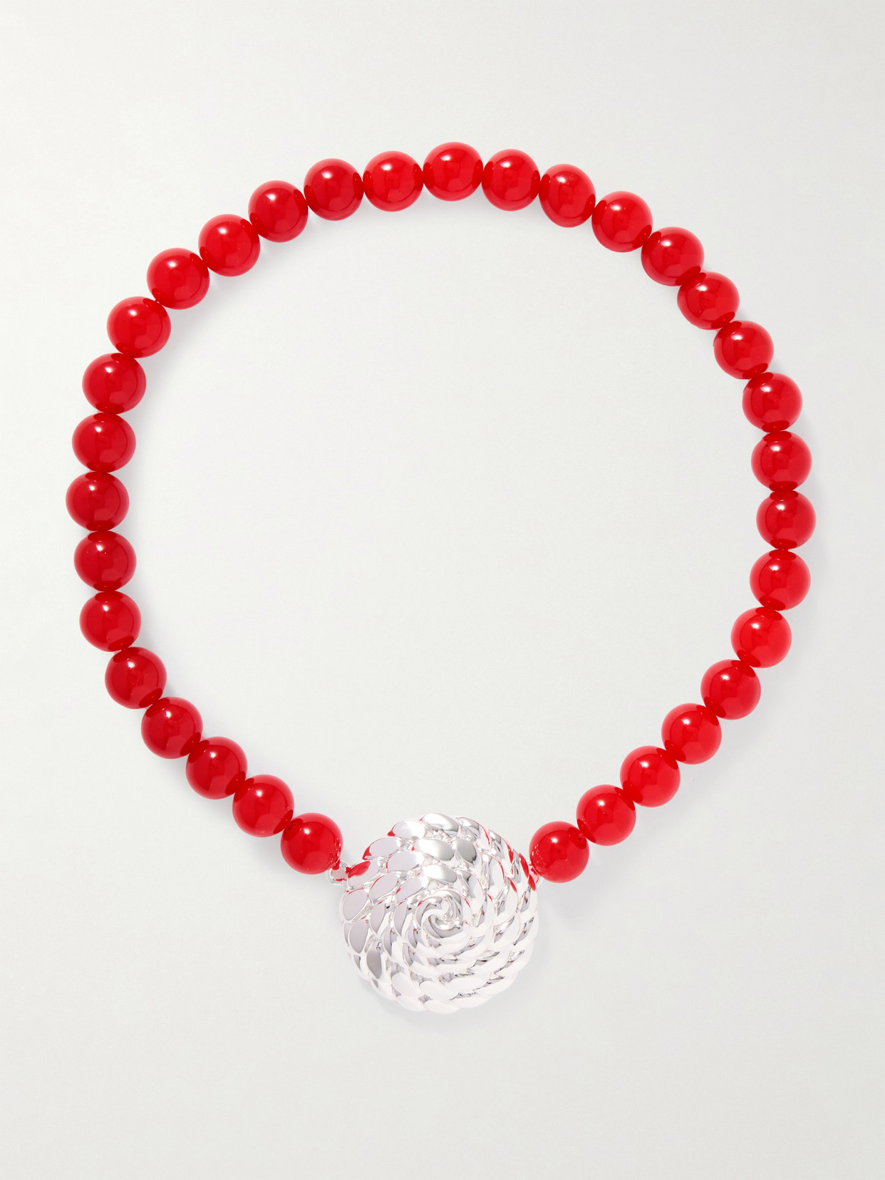 Julietta Silver-tone Resin Necklace In Red