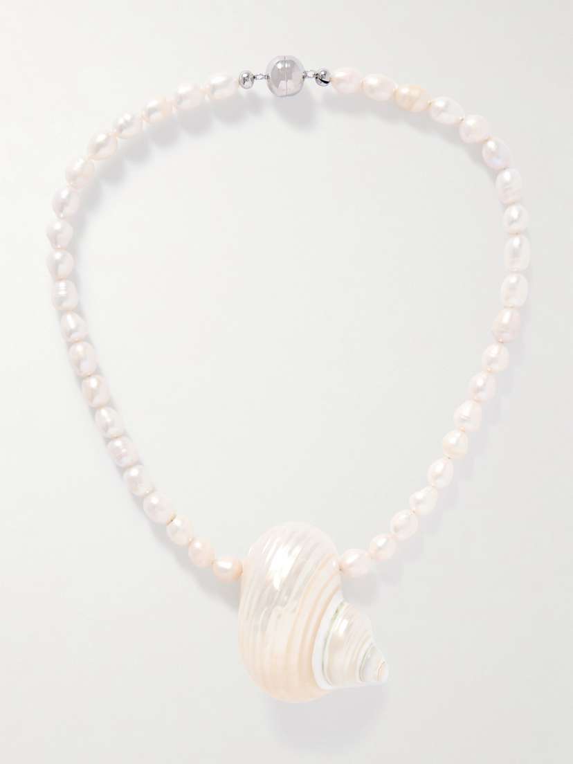 Julietta Mykonos Silver-tone, Freshwater Pearl And Shell Necklace