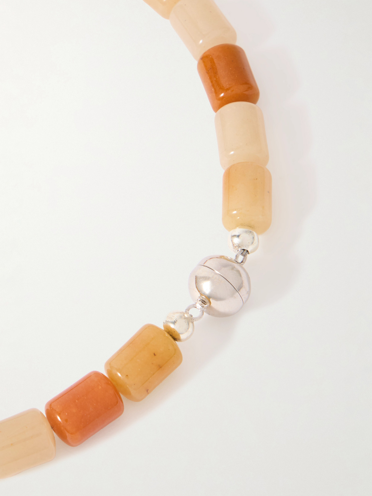 Julietta Mykonos Rhodium-plated, Enamel And Jade Necklace In Yellow