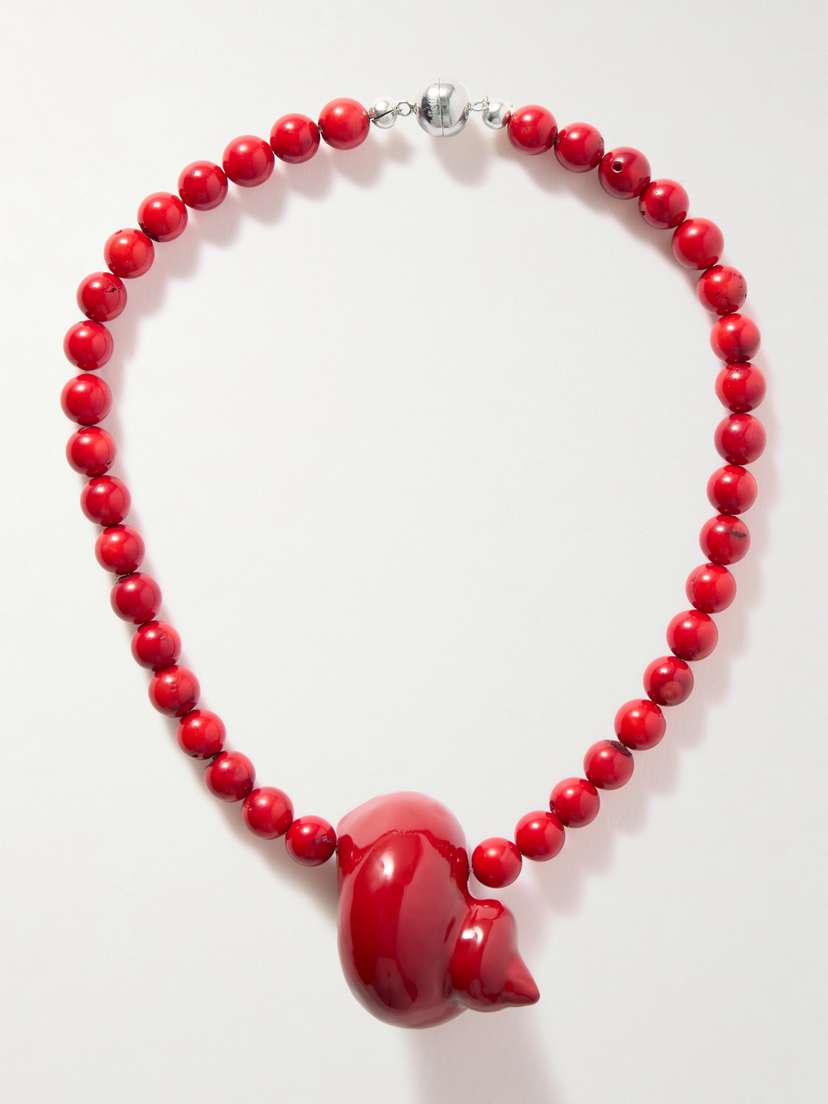 Julietta Mykonos Rhodium-plated Beaded Necklace