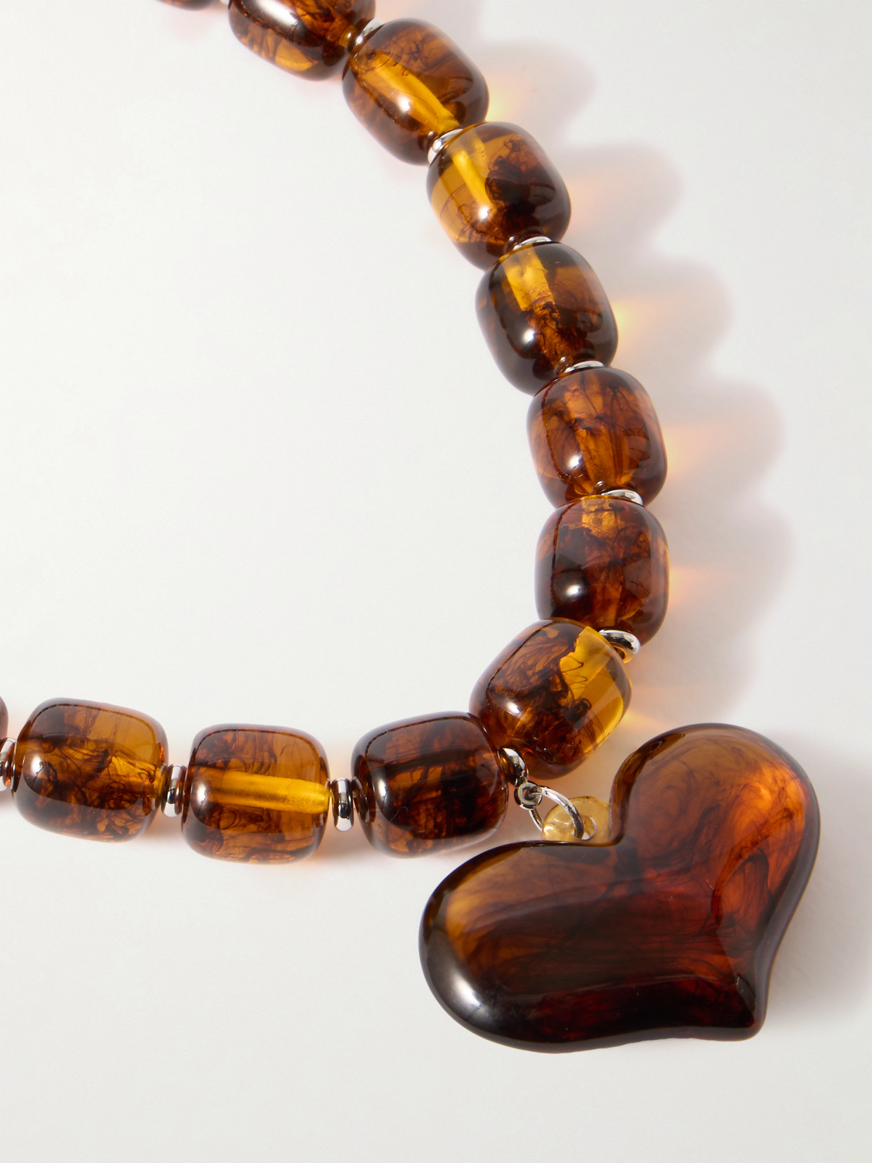 JULIETTA AMORE SILVER-TONE RESIN NECKLACE