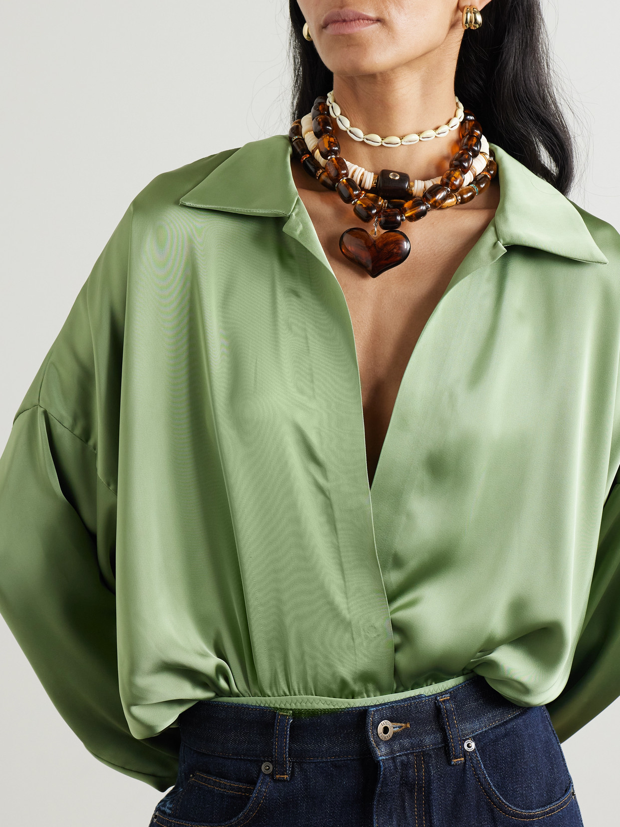 JULIETTA AMORE SILVER-TONE RESIN NECKLACE