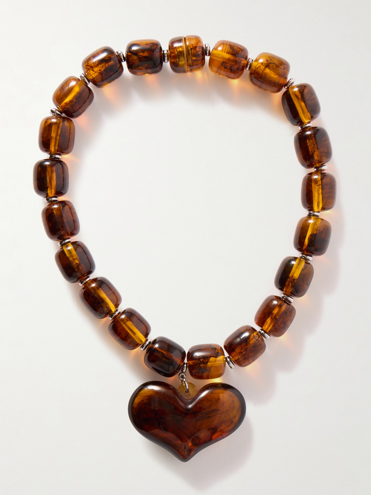 Julietta Amore Silver-tone Resin Necklace In Brown