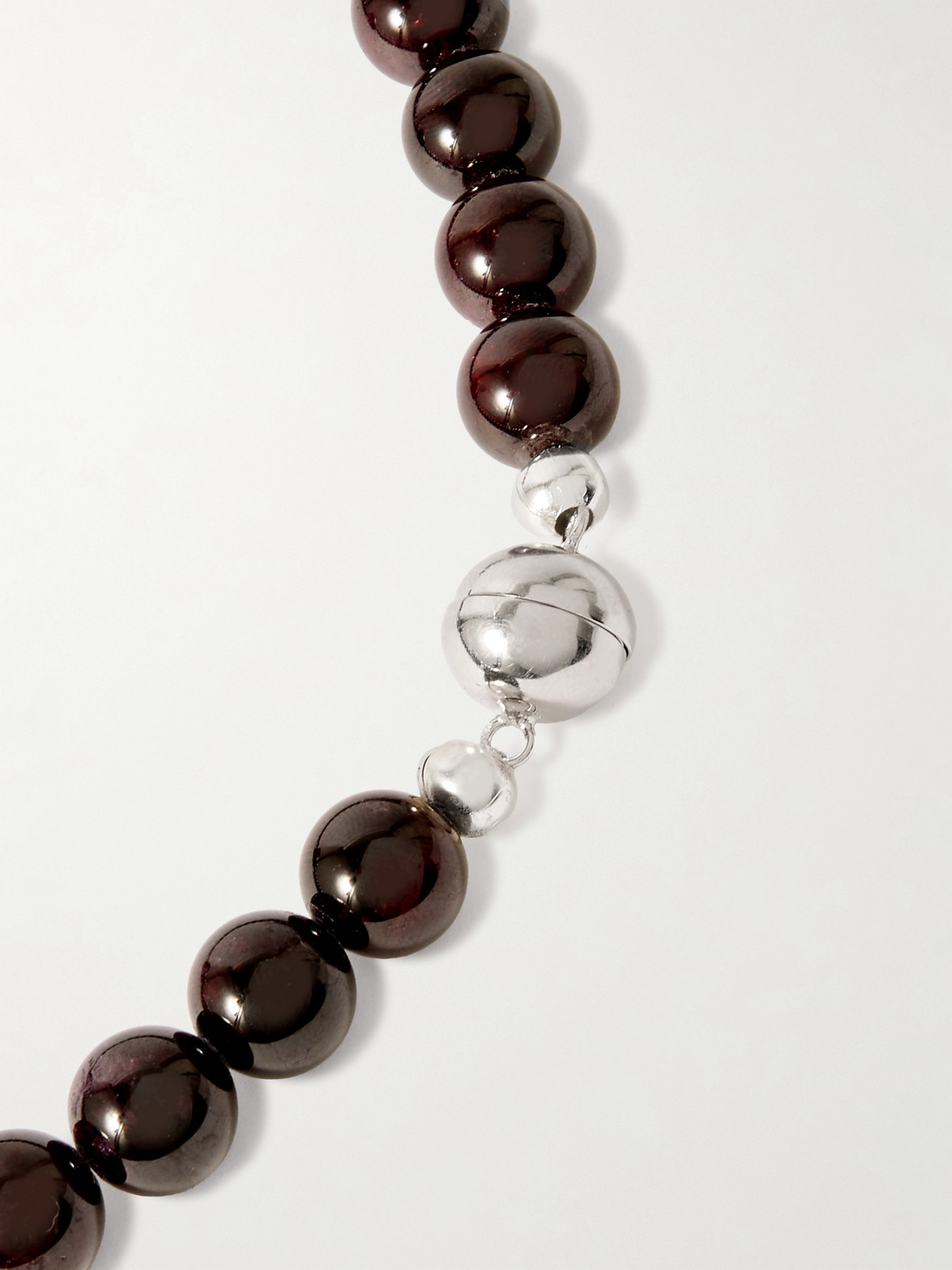Shop Julietta Mykonos Rhodium-plated Garnet Necklace In Purple