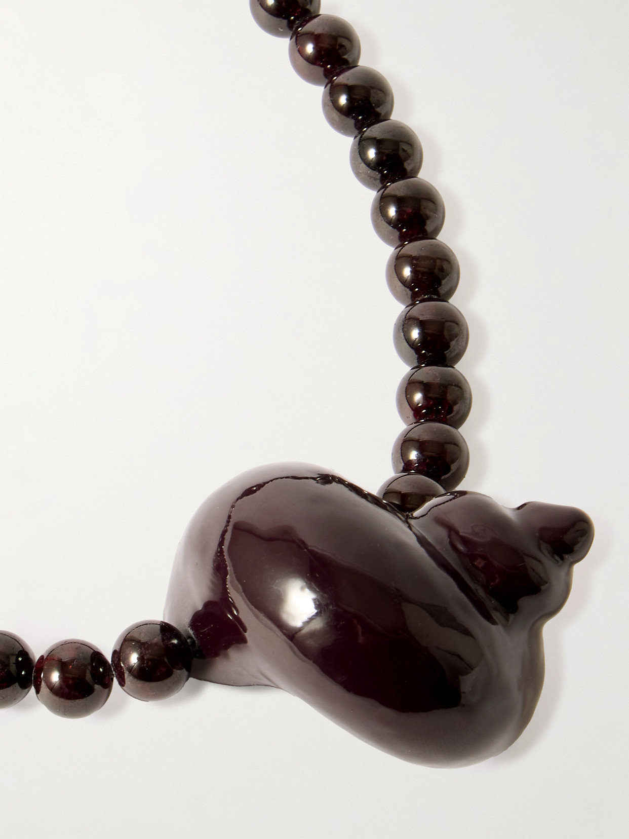Shop Julietta Mykonos Rhodium-plated Garnet Necklace In Purple