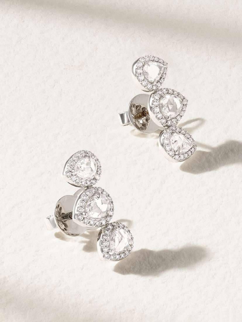 Kamyen Kanika 18-karat White Gold Diamond Earrings