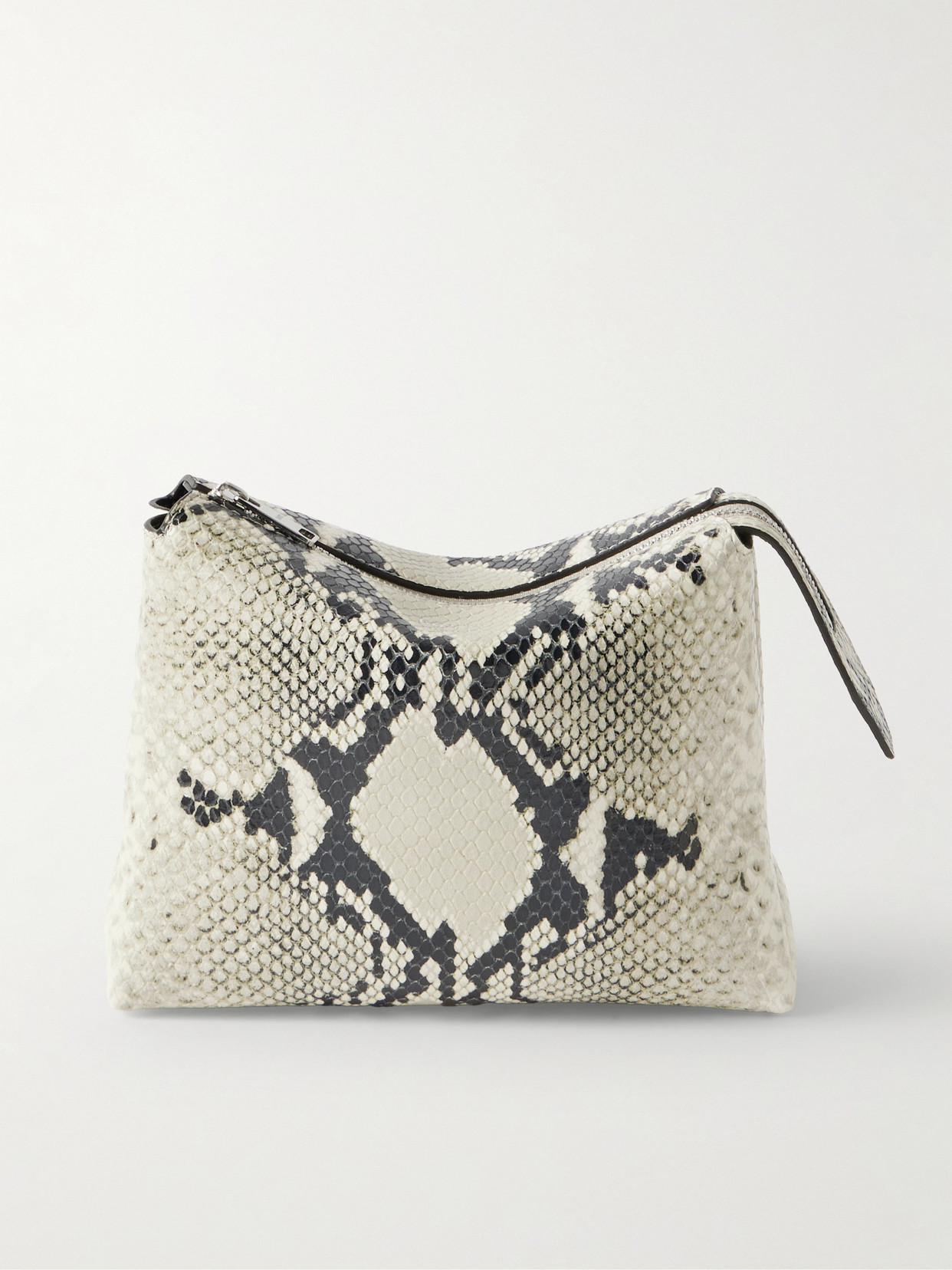 Khaite Lina Snake-effect Leather Pouch In Animal Print