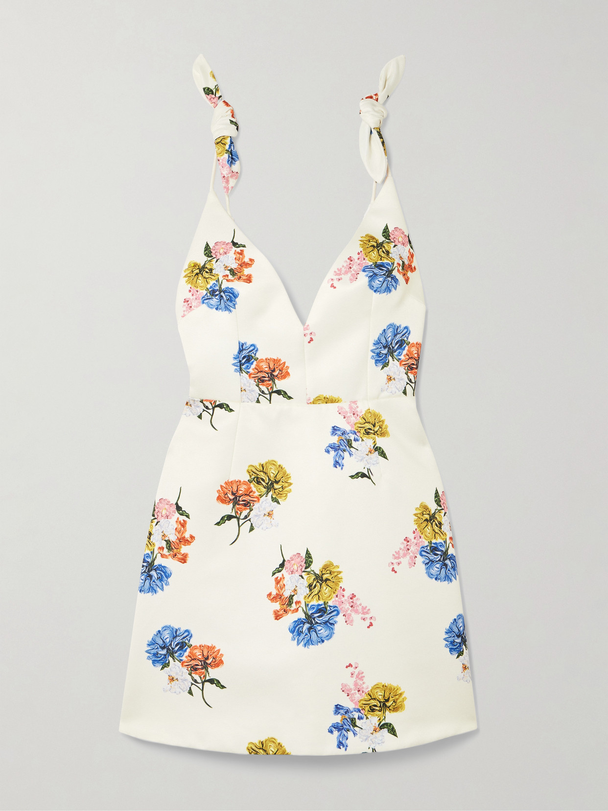 Emilia Wickstead Vero Bow-detailed Floral-print Faille Dress In Multi