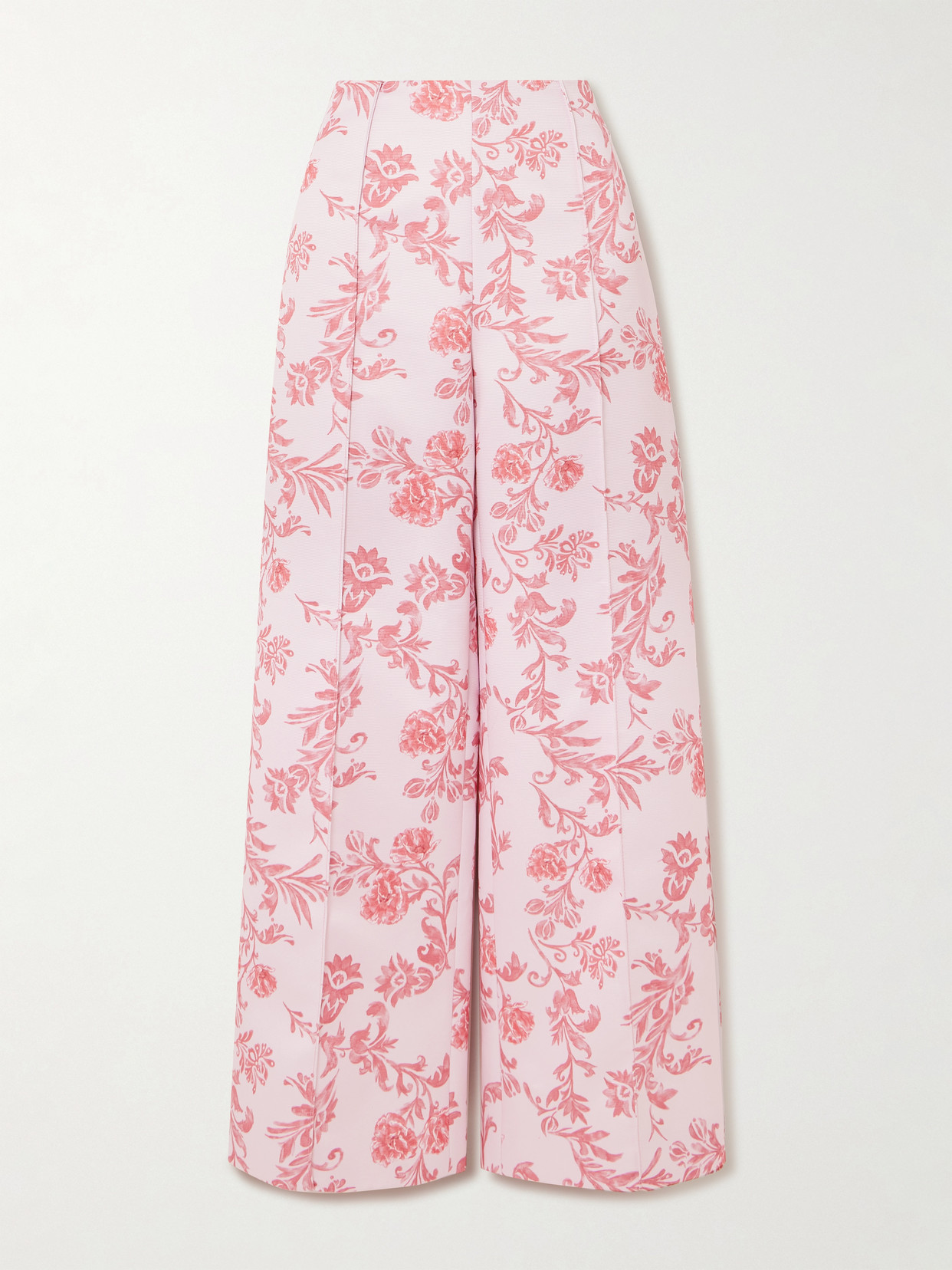 Emilia Wickstead Daffy Paneled Floral-print Faille Wide-leg Pants In Pink