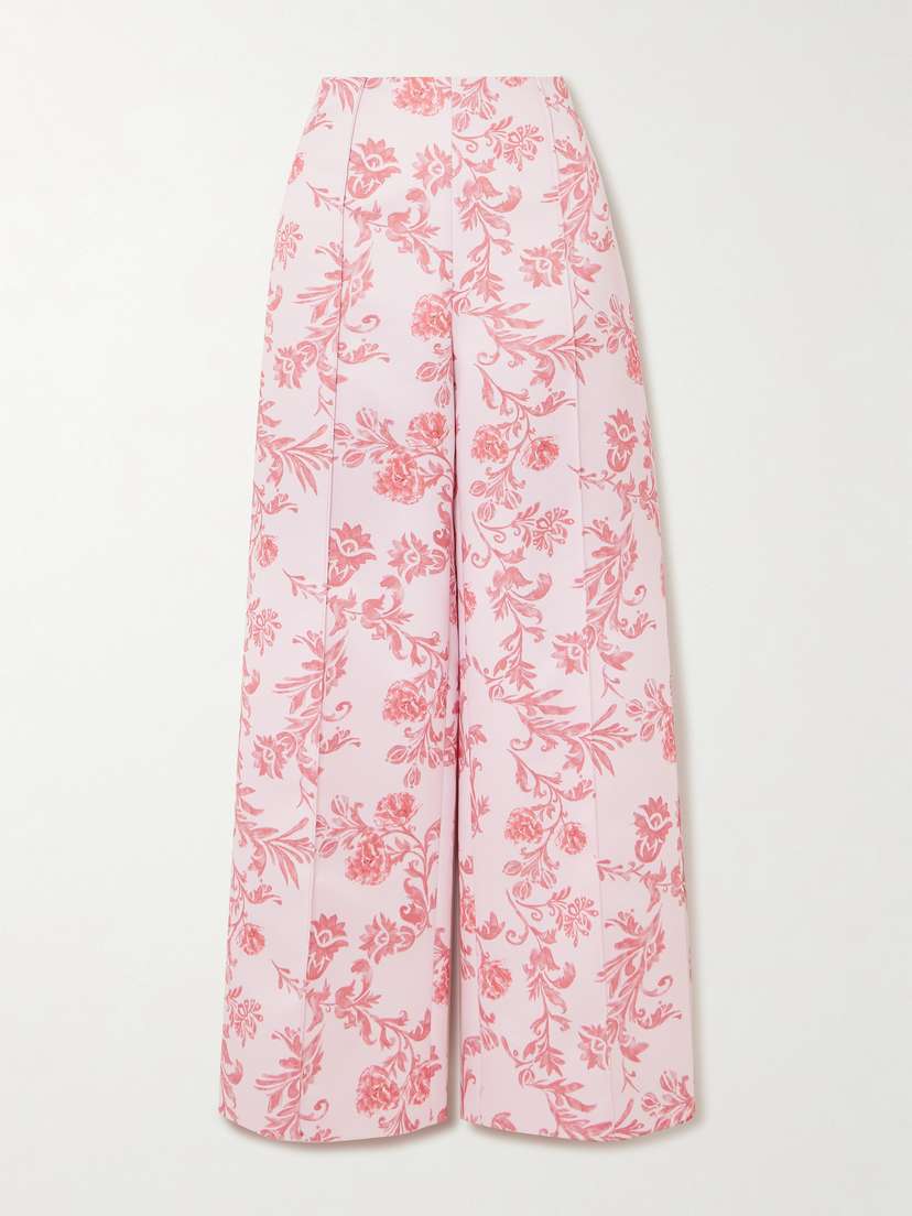 Emilia Wickstead Daffy Paneled Floral-print Faille Wide-leg Pants