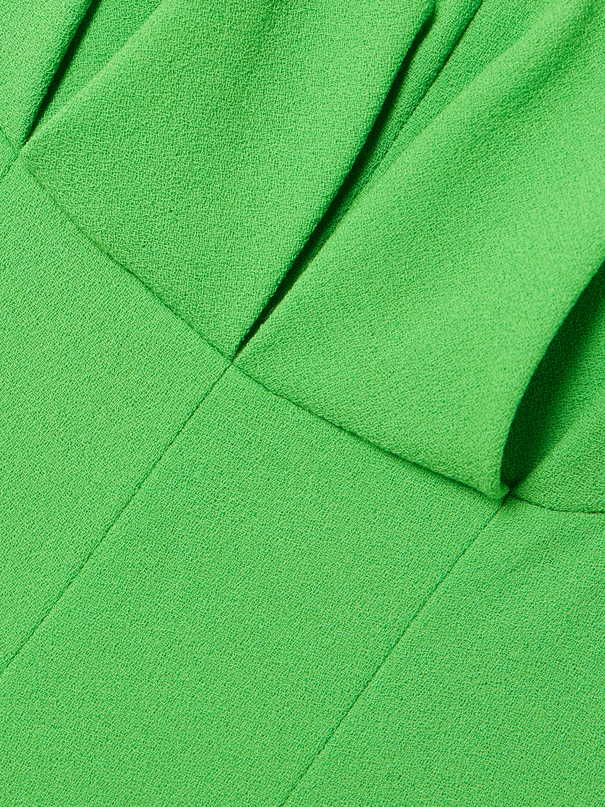 Emilia Wickstead Collins Pleated Paneled Wool-crepe Midi Dress In Green