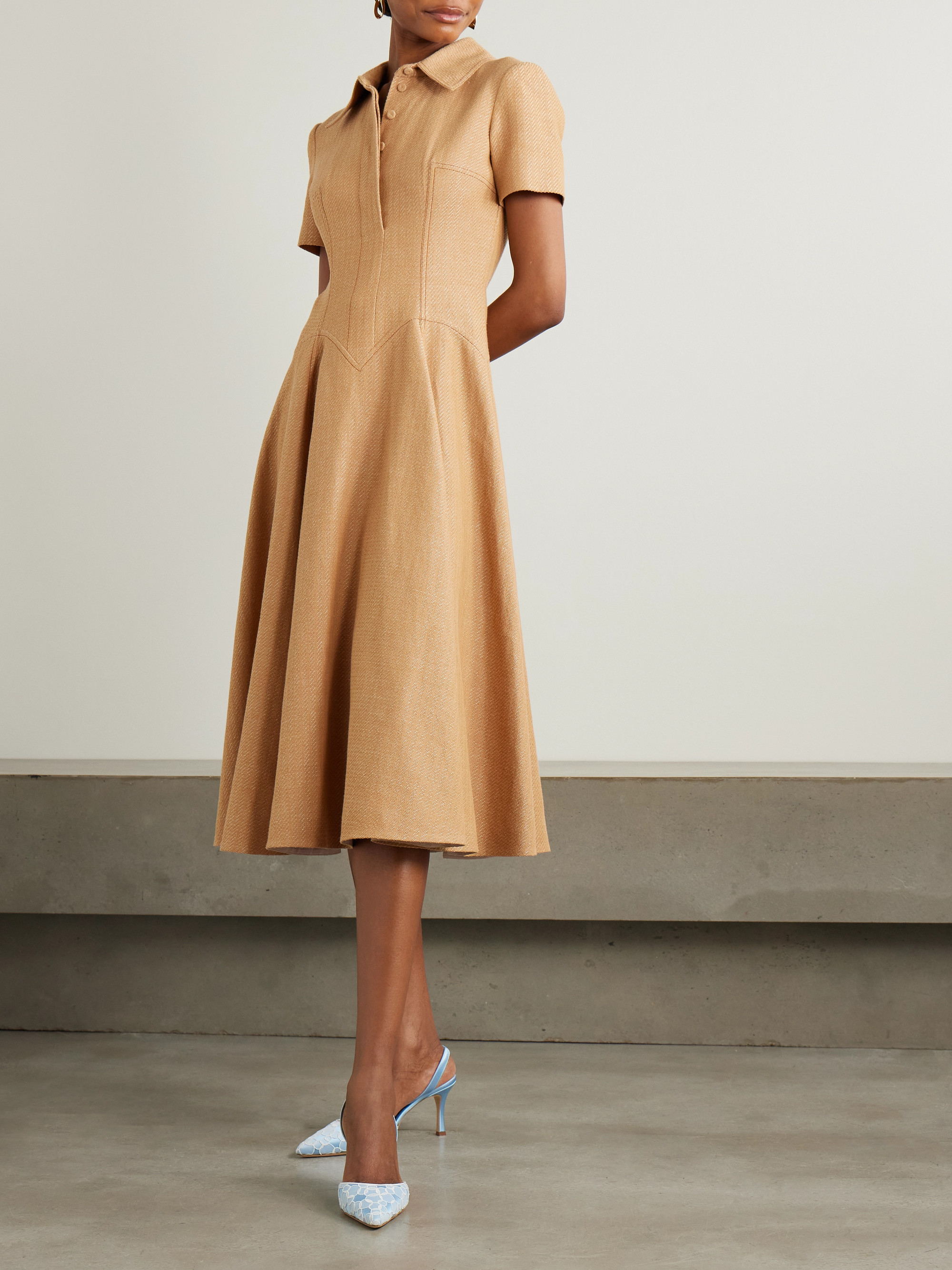 emilia wickstead shirt dress Emilia Wickstead - Jody paneled cotton-blend jacquard shirt dress