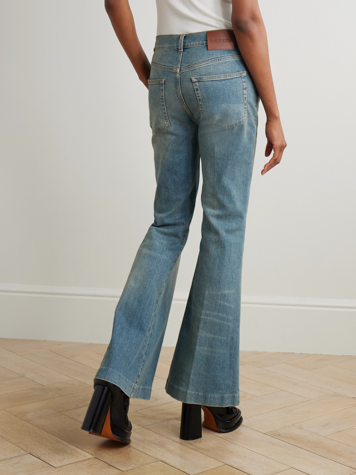 Alexander Mcqueen High-rise Boot-cut Jeans In Blue