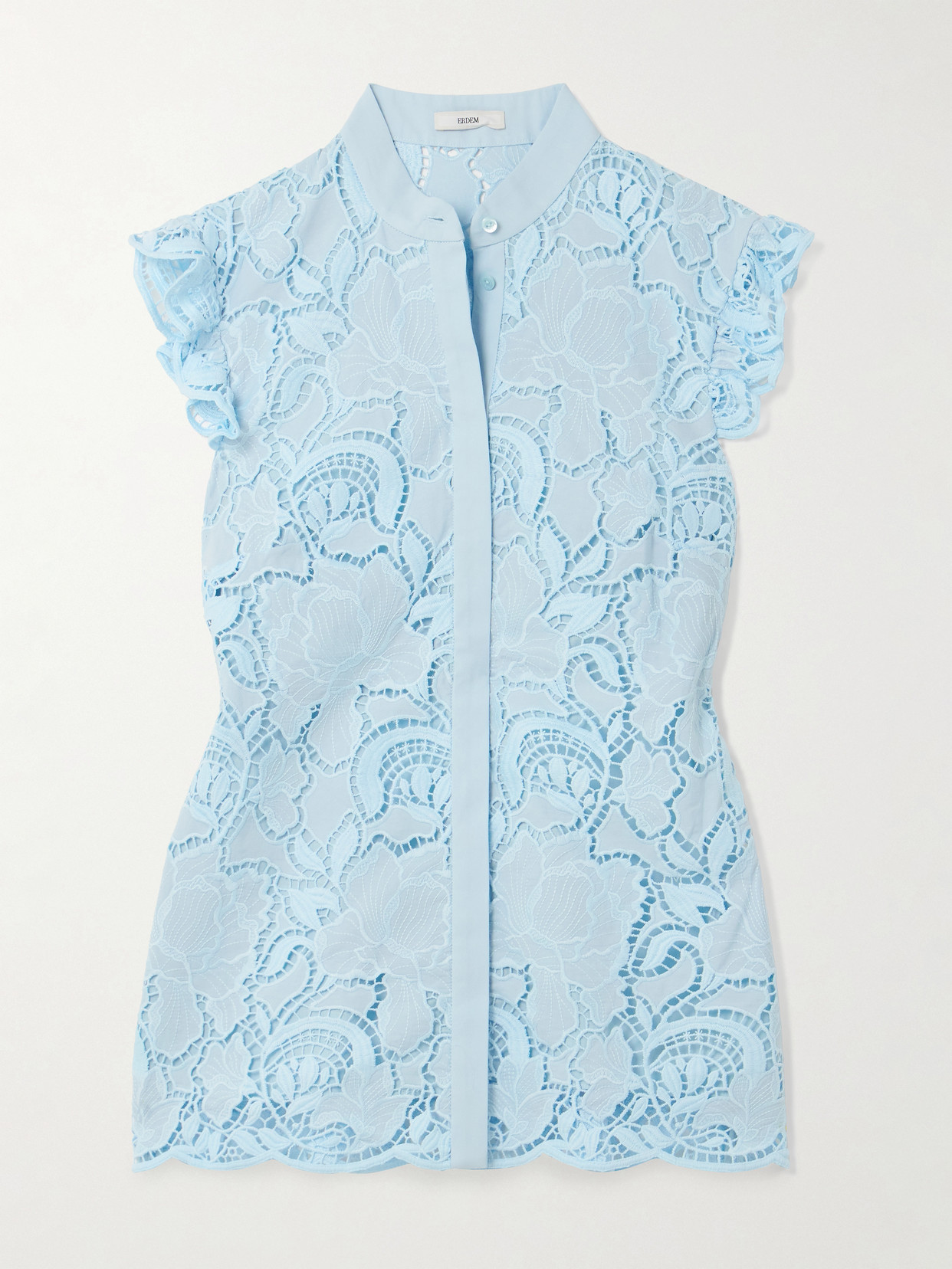 Ruffled Broderie Anglaise Poplin Blouse