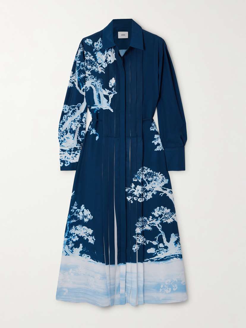 Erdem Printed Crepe De Chine Midi Dress