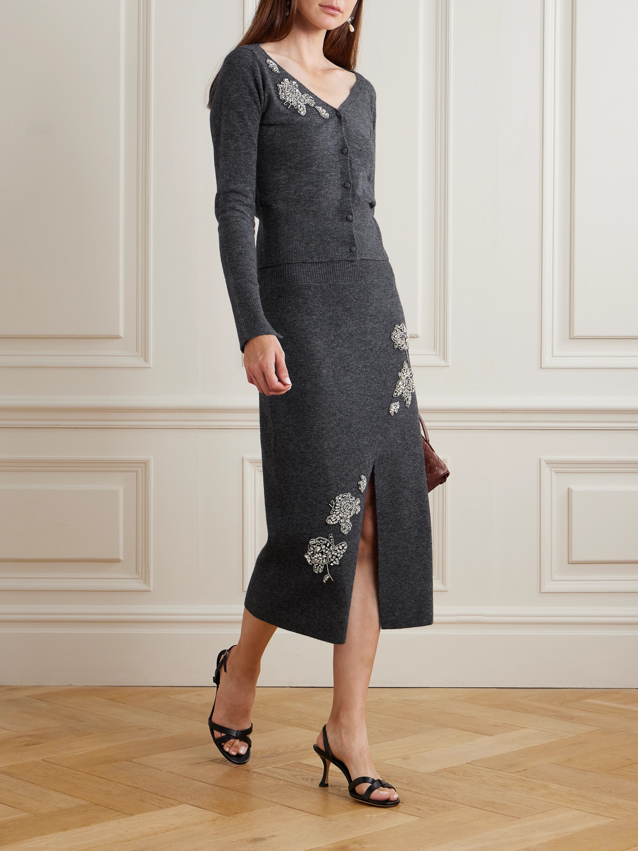 Embellished Knitted Midi