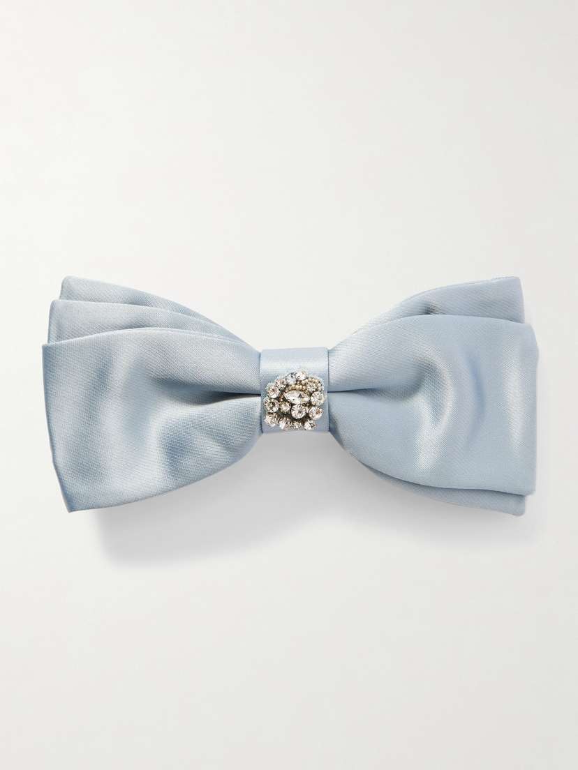 Erdem Crystal-embellished Satin Bow Hairclip