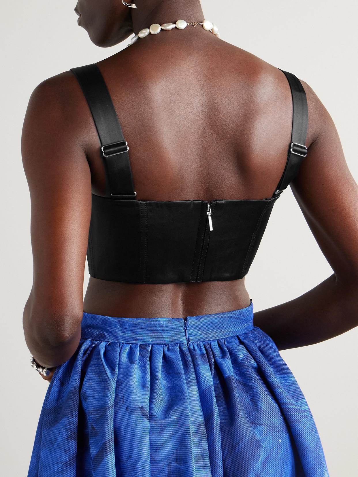 Silk-Satin Bustier Top
