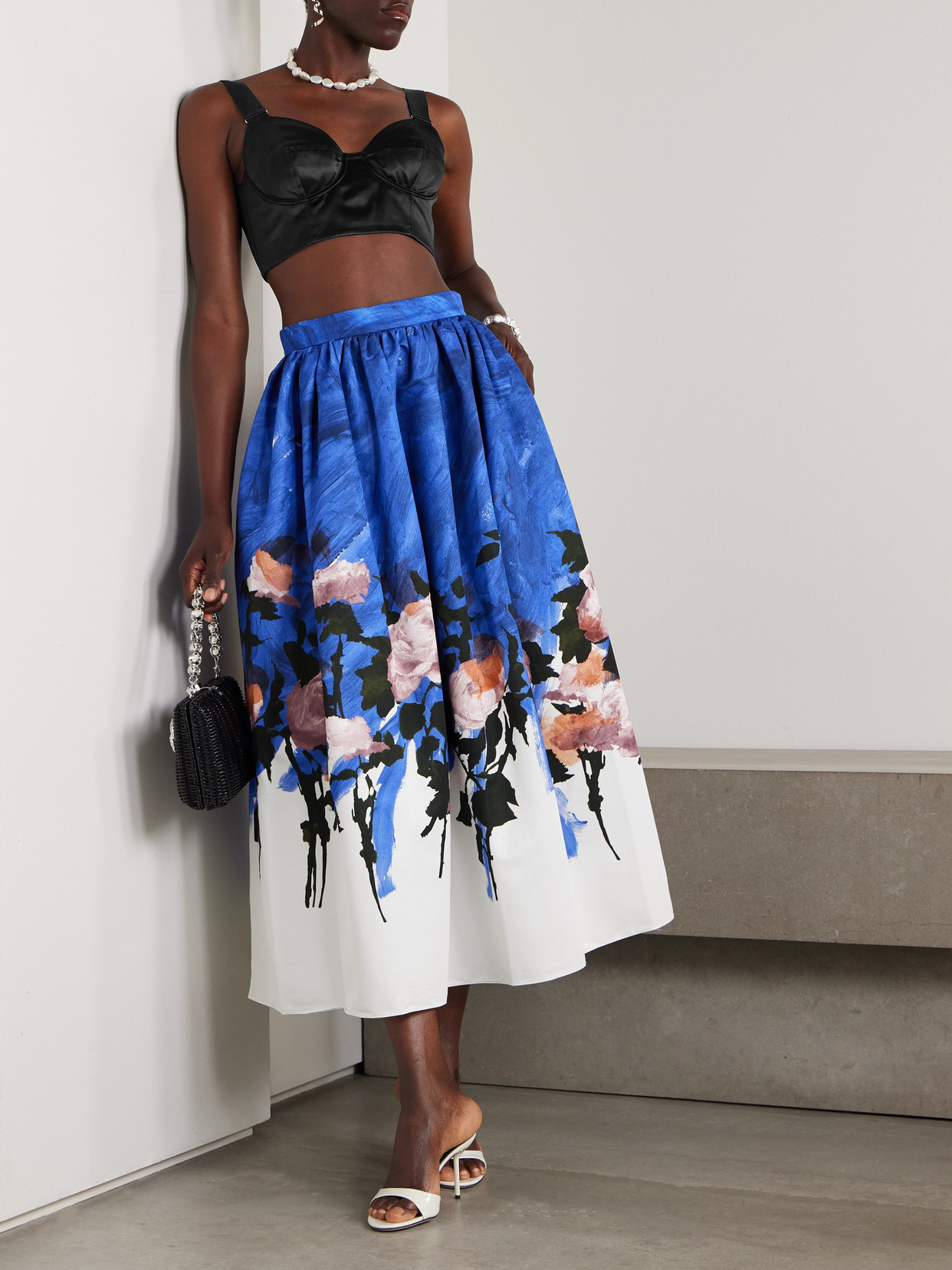 Silk-Satin Bustier Top