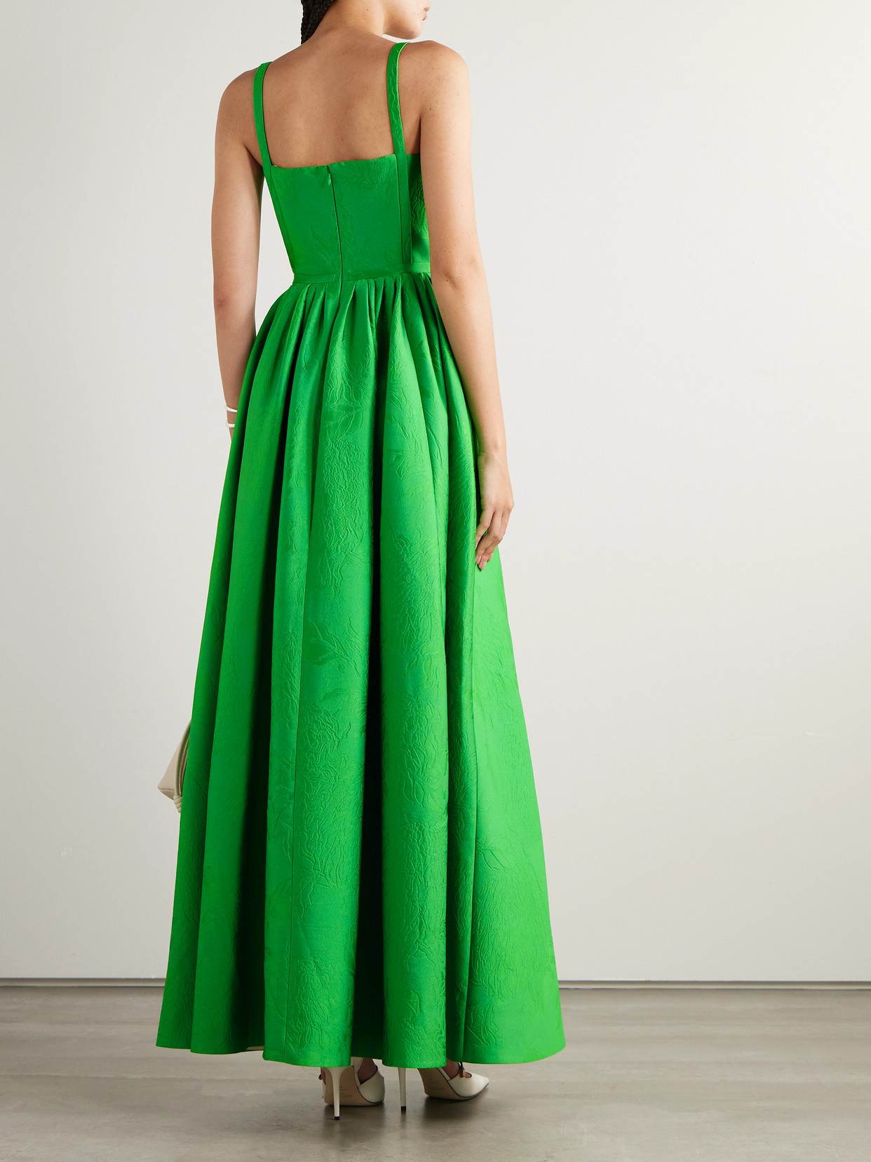 Emilia Wickstead Mathilde Pleated Cloqué Gown