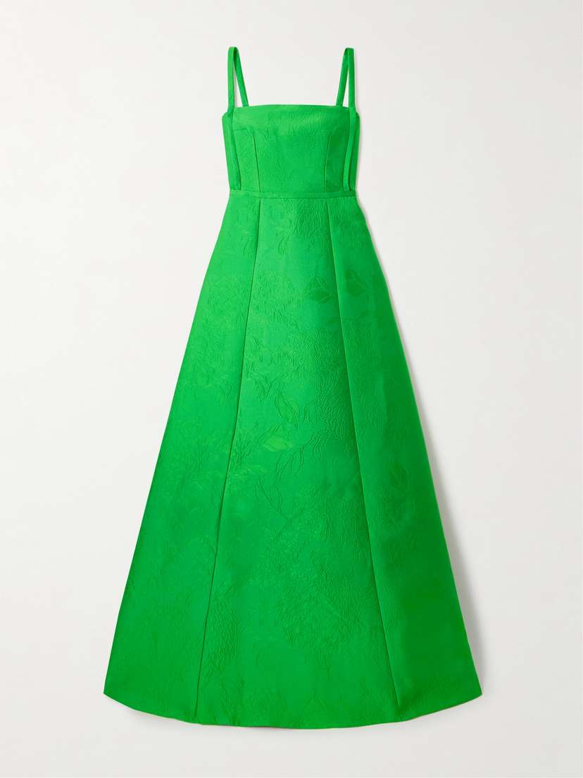 Emilia Wickstead Mathilde Pleated Cloqué Gown