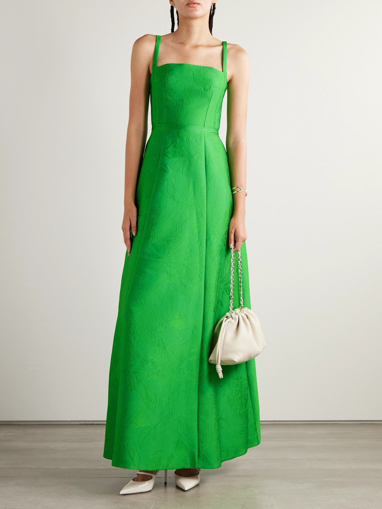 Emilia Wickstead Mathilde Pleated Cloqué Gown