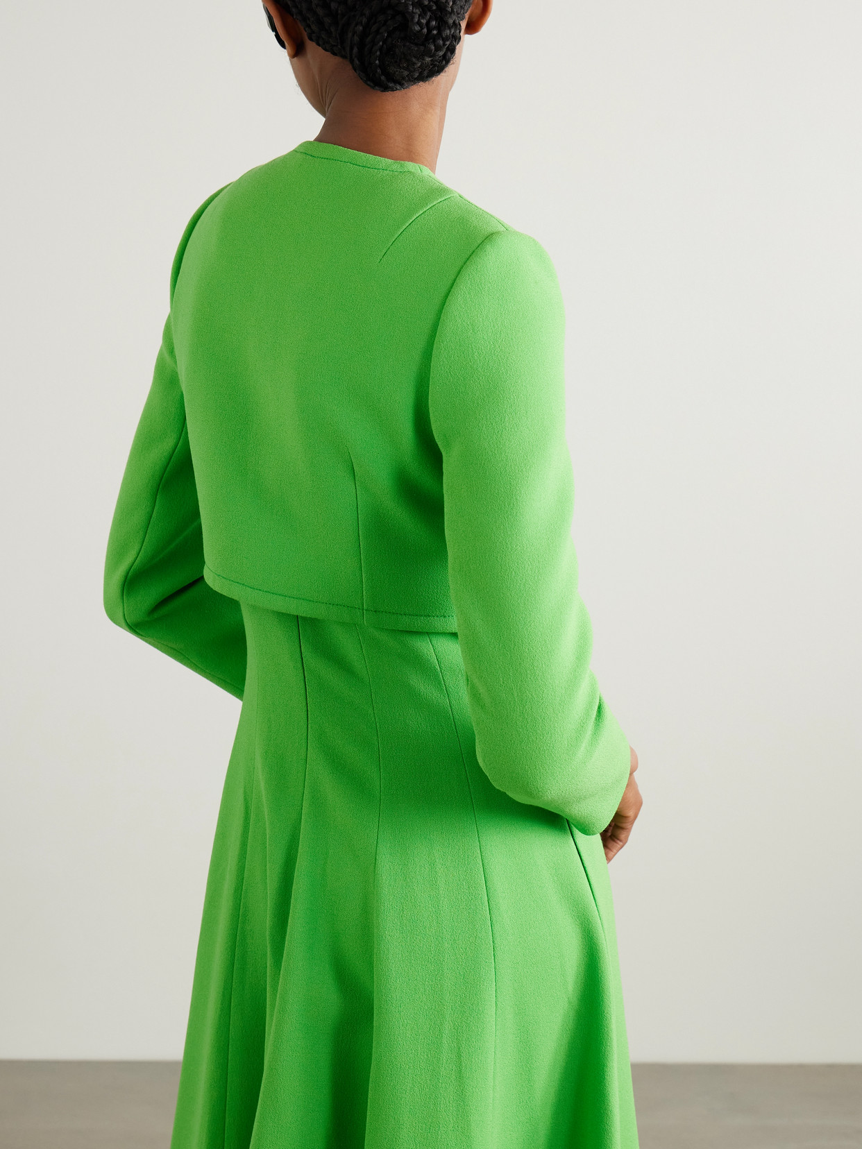 Emilia Wickstead Lizette Cropped Wool-crepe Jacket