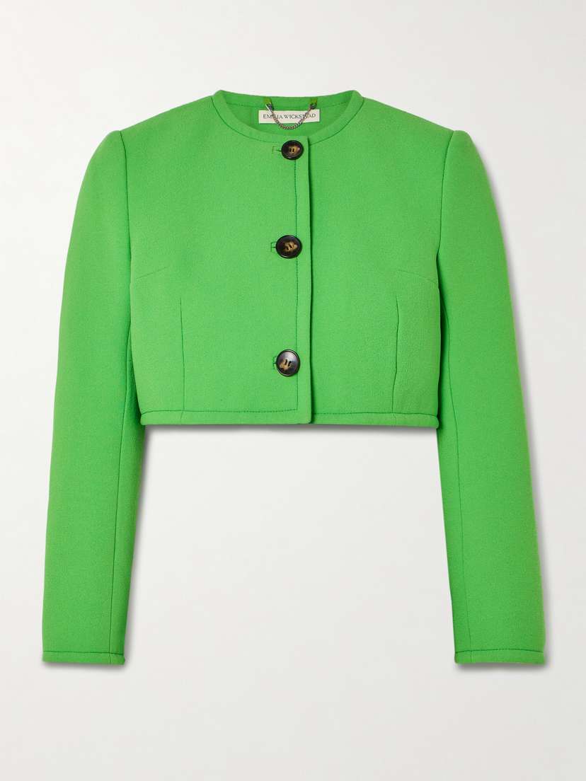 Emilia Wickstead Lizette Cropped Wool-crepe Jacket