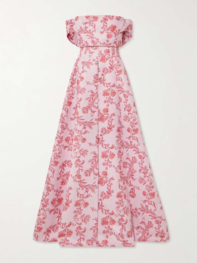 Emilia Wickstead Auclair Convertible Floral-print Faille Gown