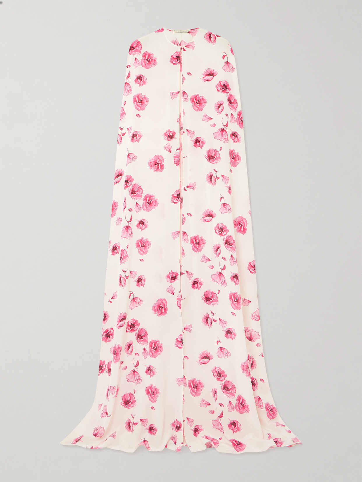Emilia Wickstead Clarette Floral-print Silk Crepe De Chine Cape In Pink