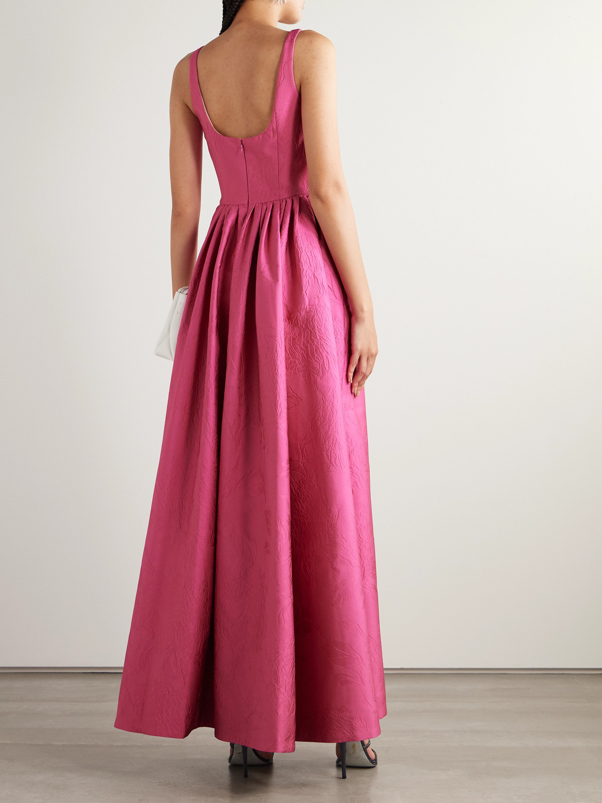Emilia Wickstead Ninette Pleated Cloqué Gown